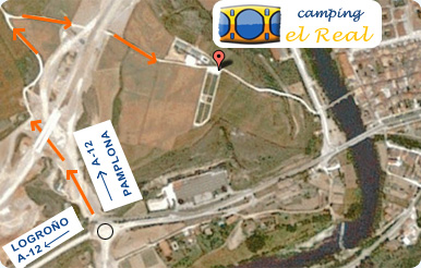 Plano de acceso Camping El Real - Puente La Reina (Navarra)